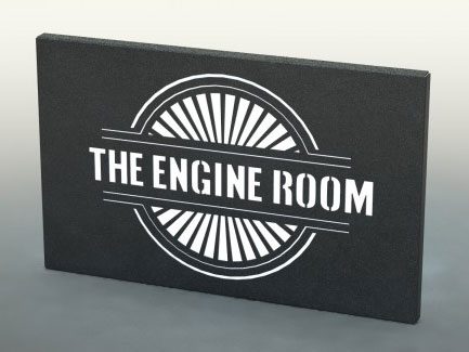 The Engine Room laser-cut Steel Signage
