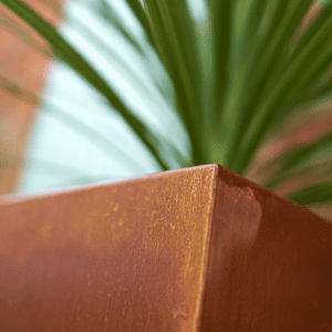 planter with corten steel finish