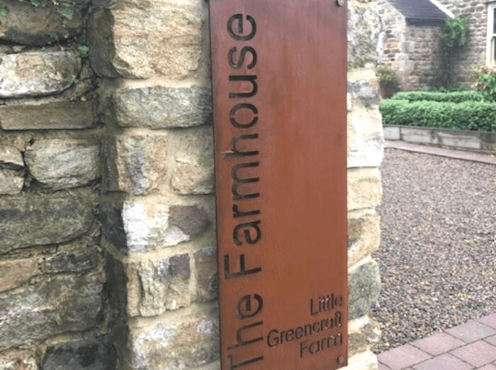 Corten steel signage