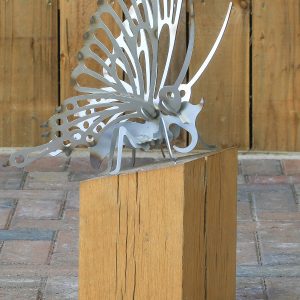 Oak plinth butterfly sculpture