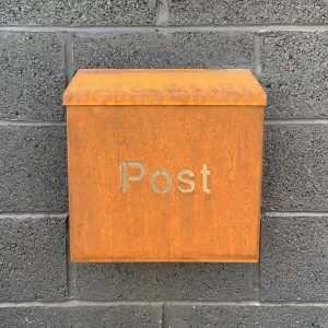 Corten House Sign | Post Box