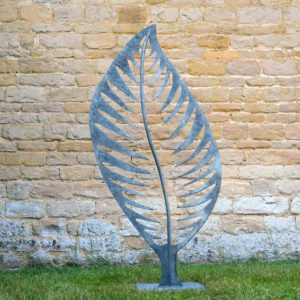 Galvanised Bowden leaf sculpture