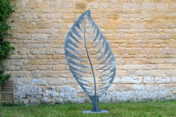 Galvanised Bowden leaf sculpture