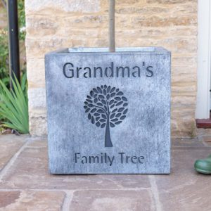 Personalised Galvanised Rockingham Cube Planter - Image 4