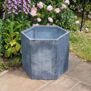 Galvanised Steel Hallaton Hexagonal Planter - Image 3