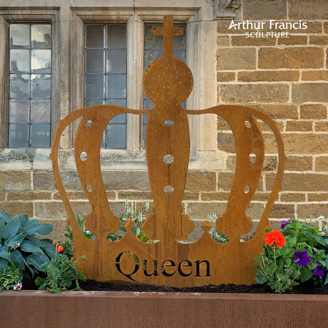 Bespoke made Corten crown by Arthur Francis Sculpture