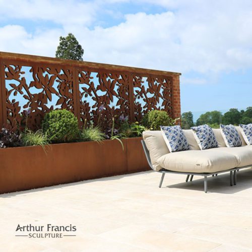 Arthur Francis Sculpture bespoke screen with planters